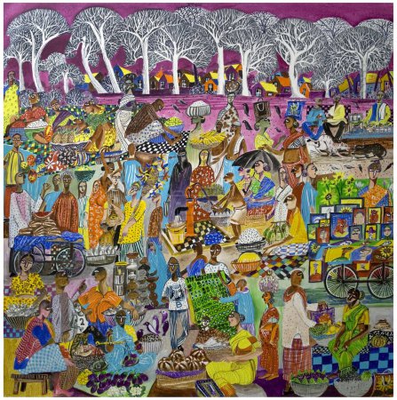 Foto de Pueblo mercado pintura India, fondo abstracto - Imagen libre de derechos