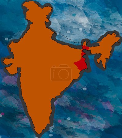 Photo for Illustration West Bengal Location map India - Royalty Free Image