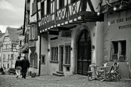 Photo for Restaurant, Old House, Riquewihr, Alsace, France, Europe - Royalty Free Image