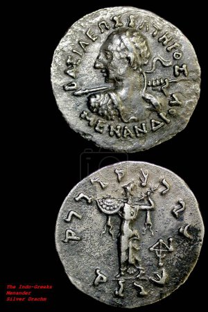dynastie des indo grec menander 2 coins Inde