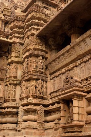 Téléchargez les photos : Sculptures Temple Lakshmana, Khajuraho, Madhya Pradesh, Inde, Asie - en image libre de droit