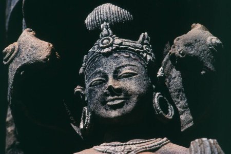Close up of statue at Parvati Temple, Bhubaneswar, Orissa, India, Asia