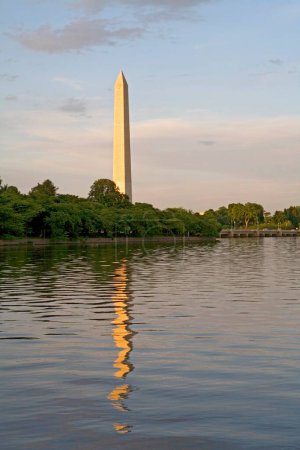 Photo for A 555 ft tall Washington monument rises above the mall in Washington dc ;  U.S.A. United States of America - Royalty Free Image