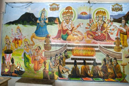 Photo for Wall painting at Brahmaji ka temple at Pushkar ; Rajasthan ; India - Royalty Free Image