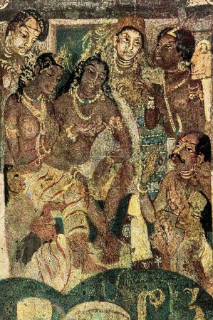Photo for Paintings ajanta caves, Aurangabad, Maharashtra, India, Asia - Royalty Free Image