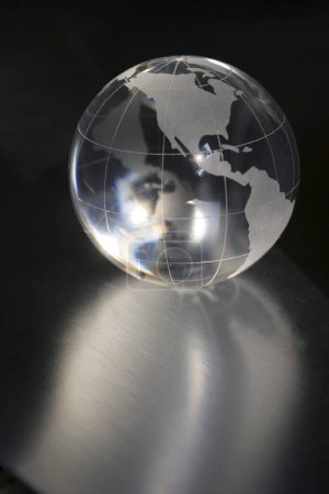 Photo for Round glass globe of world showing Asia , Indian Ocean , India - Royalty Free Image