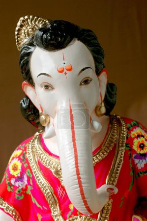 Photo for Ganesh ganpati Festival Elephant head Lord Idol for Ganesh Festival , made in Penn , near Mumbai Bombay , Maharastra , India - Royalty Free Image