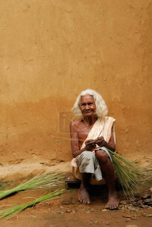 Photo for Ho tribes woman weaving, Chakradharpur, Jharkhand, India - Royalty Free Image