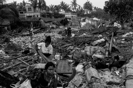 Photo for Slums demolished, Kolkata, West Bengal, India, Asia - Royalty Free Image
