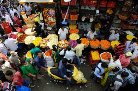 Photo for Meenatai thackeray flower market, dadar, mumbai, maharashtra, India, Asia - Royalty Free Image