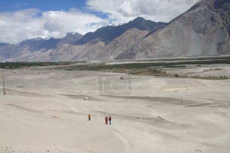 Téléchargez les photos : Dune san la plus froide à Hundur ; Ladakh ; Jammu-et-Cachemire ; Inde - en image libre de droit