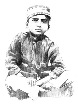 Photo for Illustration of M F Hussain sketch India Asia - Royalty Free Image