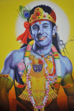 Photo for Lord Krishna Shrinathji Nathdwara artwork painting - Royalty Free Image