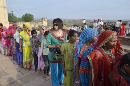 Photo for Women visitors to visit mehrangarh Fort Jodhpur Rajasthan India - Royalty Free Image