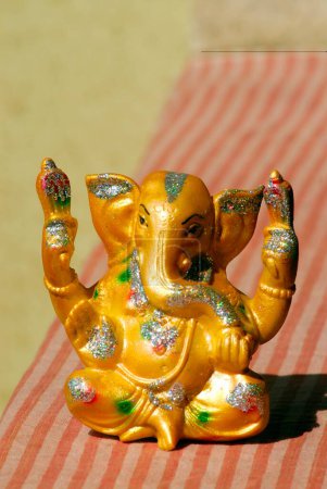 Decorated colourful idol of Lord Ganesh ; Thane ; Maharashtra ; India