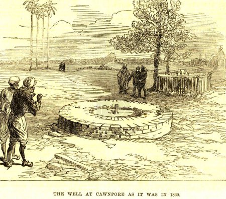 Téléchargez les photos : Mutinerie militaire et communautaire Le puits de Cawnpore tel qu'il était en 1860, Kanpur, Uttar Pradesh, Inde - en image libre de droit