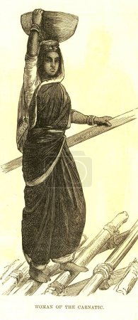Foto de Retratos litográficos Mujer de la ILN carnática 25 de marzo de 1876; India - Imagen libre de derechos