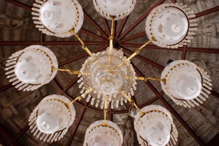 Photo for Chandelier in  Hatheesing  Jain temple ; Ahmedabad ; Gujarat ; India - Royalty Free Image