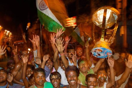 Foto de Gente celebrando la victoria de la Copa del Mundo Kolkata India Asia - Imagen libre de derechos