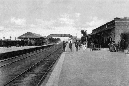 Photo for Old vintage photo of meerut railway station uttar pradesh India - Royalty Free Image