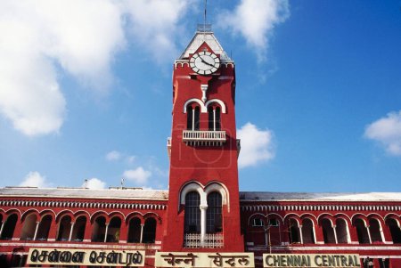 Téléchargez les photos : Gare centrale de Chennai, style indo-saracénique, chennai, Tamil nadu, Inde - en image libre de droit