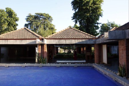 Sabarmati Ashram war die Residenz von Mahatma Gandhi - Vater der Nation, auch bekannt als Gandhi Ashram, gelegen am westlichen Ufer des Sabarmati Flusses; Ahmedabad; Gujarat; Indien