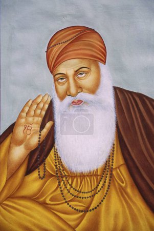 Téléchargez les photos : Lord Guru Nanak Peinture miniature sur papier - en image libre de droit