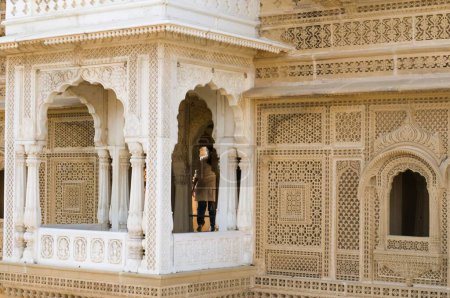 Jain temple Amarsagar Jaisalmer Rajasthan India Asia