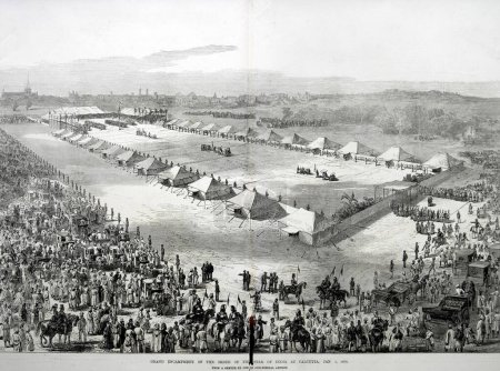 Foto de Royalty on Tour Gran Campamento de la Orden de la Estrella de la India en Calcuta 1de enero de 1876, Bengala Occidental, India - Imagen libre de derechos