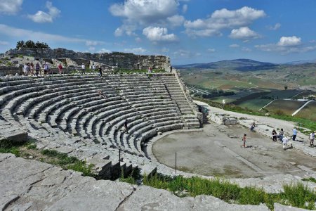 Foto de Teatro Griego, Segesta, Valle de los Templos, Agrigento, Sicilia, Italia, Europa - Imagen libre de derechos