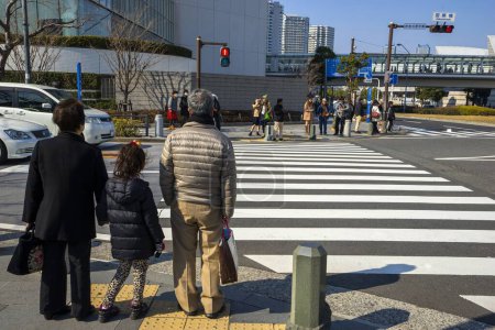 Téléchargez les photos : Piétons au croisement du zèbre, à Tokyo, au Japon - en image libre de droit