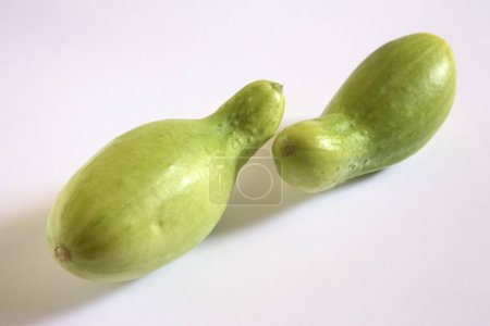 Green vegetable , kakri cucumbers cucumis utilissimus on white background