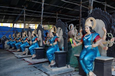 Photo for Idol of Goddess Durga at Workshop for Dassera Festival Mumbai Maharashtra India - Royalty Free Image