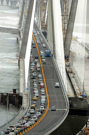 Journée d'ouverture du pont de liaison maritime Bandra Worli Rajiv Gandhi ; Bombay Mumbai ; Maharashtra ; Inde