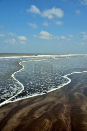 Photo for Sand sea and sky, Bhagal beach, Gujarat, India, Asia - Royalty Free Image