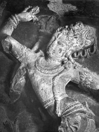 Lalit dance of Shiva sculpture at Ellora caves; Aurangabad; Maharashtra; India 1940s 