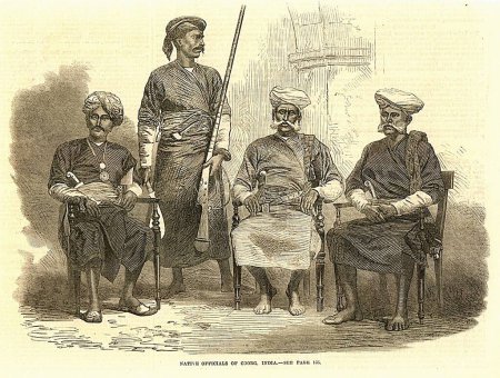Photo for Lithographic portraits Native officials of Coorg, Karnataka, India - Royalty Free Image