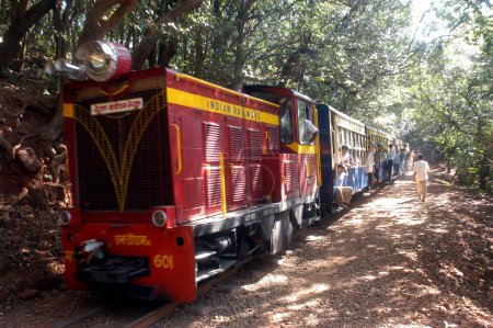 Foto de El tren de juguete que funciona en el 77 años de edad que conecta Neral con Matheran; Maharashtra; India - Imagen libre de derechos