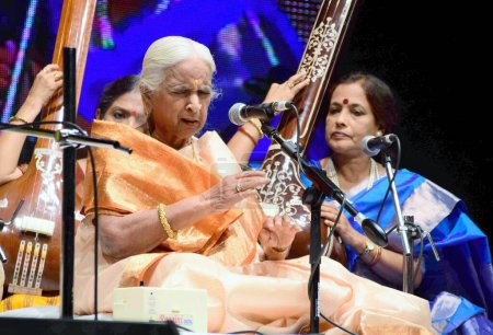 Foto de Girija Devi, cantante clásica india, evento cultural, Mumbai, India, 14 de mayo de 2017 - Imagen libre de derechos