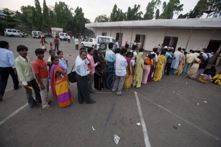 Photo for Voters in queue to cast votes polling station Mumbai Maharashtra India Asia Oct 2009 - Royalty Free Image