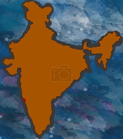 Illustration Goa Daman Diu Carte géographique Inde