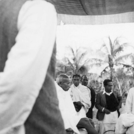 Photo for Mahatma Gandhi at a public meeting, November 1946, India - Royalty Free Image