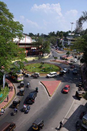Photo for Traffic roundabout, Port Blair, South Andaman Island, Andaman and Nicobar Islands, Union Territory, UT, India - Royalty Free Image