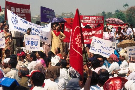 Photo for Bank employee on strike, bombay mumbai, maharashtra, india - Royalty Free Image