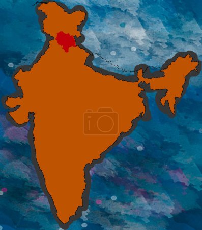 Téléchargez les photos : Illustration Himachal Pradesh Carte de localisation Inde - en image libre de droit