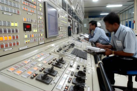 Photo for Men working in control room of Tarapur Atomic Power station Unit 3 & 4; at Tarapur; Bombay Mumbai ; Maharashtra; India - Royalty Free Image
