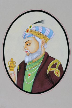 Foto de Pintura en miniatura del emperador mughal aurangzeb - Imagen libre de derechos