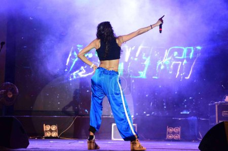 Photo for Anushka Manchanda, Kiss Nuka, singer, music producer, composer, actress, activist, rock show, singing, dancing, Mumbai, India, 15 May 2017 - Royalty Free Image