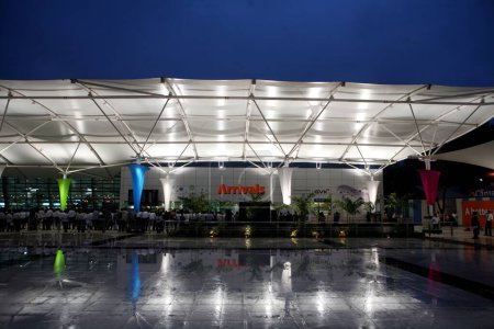 Photo for Exterior of Newly improved International terminal of Chhatrapati Shivaji Maharaj Airport ; Bombay Mumbai ; Maharashtra ; India - Royalty Free Image