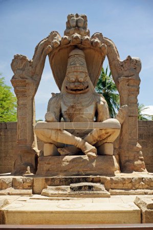 Photo for Ugranarasimha ; UNESCO World Heritage site Hampi Vijayanagara 1336-1726 A.D. ; district Bellary ; state Karnataka ; India - Royalty Free Image